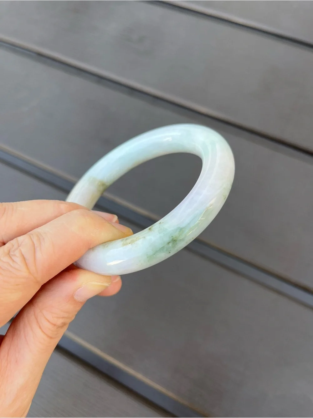 BW110-RP 56.5mm Certified Untreated Grade A Burmese Jadeite Bangle Jade Bracelet